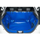 Blau Kofferraumschutz für den Nissan Leaf mit Lautsprecher auf dem Boden 