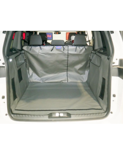 CLEARANCE - Volkswagen ID.BUZZ LWB 2024 Onwards (5, 6 and 7-seater) - Standard bootliner - bumper flap & ties - boot shape 1 - 6-seater - check the guide documents on the main product page to ensure compatibility - Black - Rubber Mat