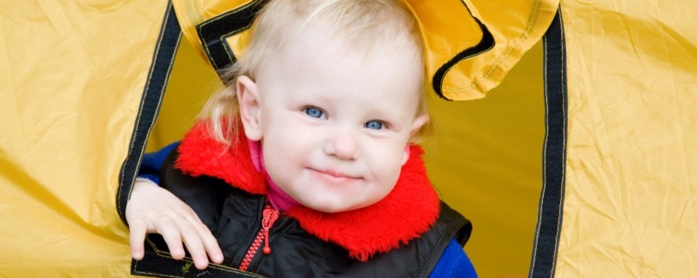 baby in a tent